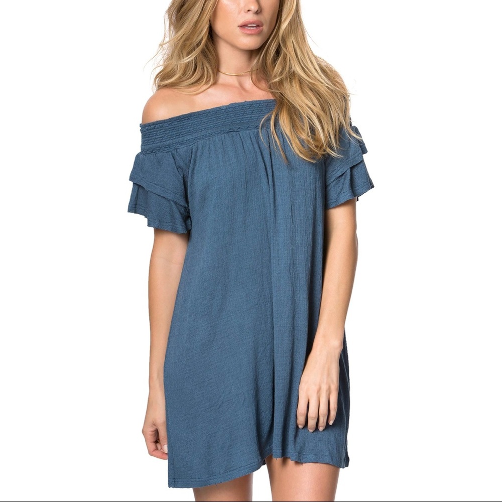 Brandy Melville blue off the shoulder dress